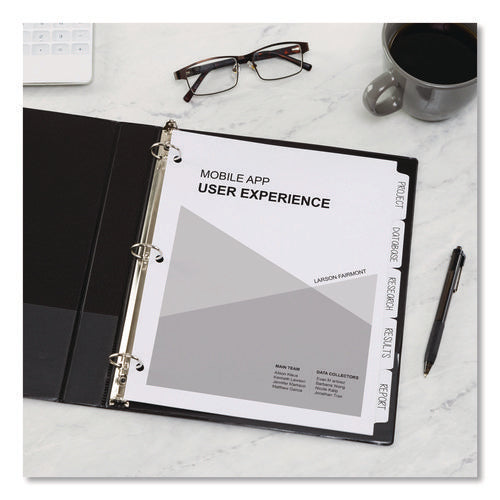 Image of Avery® Write and Erase Plain-Tab Paper Dividers, 5-Tab, 11 x 8.5, White, 36 Sets