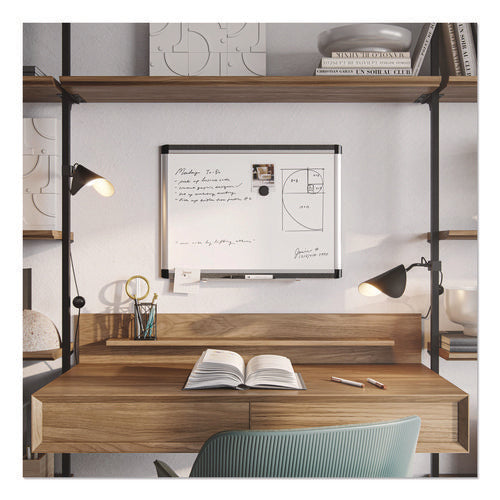 Image of U Brands PINIT Magnetic Dry Erase Board, 24" x 18" (Actual Size: 23" x 17"), White Surface, Satin Aluminum Frame