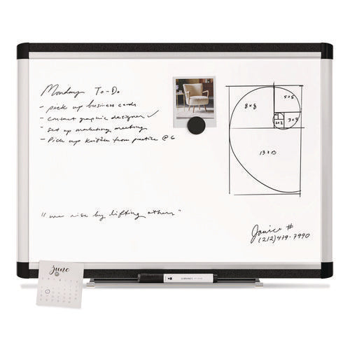 Image of U Brands PINIT Magnetic Dry Erase Board, 24" x 18" (Actual Size: 23" x 17"), White Surface, Satin Aluminum Frame
