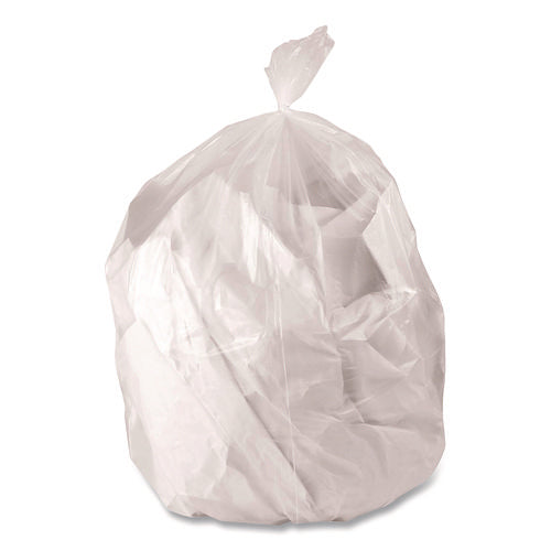 Image of Boardwalk® Low-Density Waste Can Liners, 30 gal, 0.5 mil, 30 x 36, Clear, Perforated Roll, 250/Carton