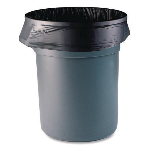 Image of Boardwalk® Reprocessed Resin Can Liners, 60 gal, 1.5 mil, 38 x 58, Black, Perforated Roll, 100/Carton