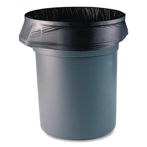 Image of Boardwalk® High-Density Can Liners, 60 gal, 22 mic, 38 x 60, Black, Perforated Roll, 150/Carton