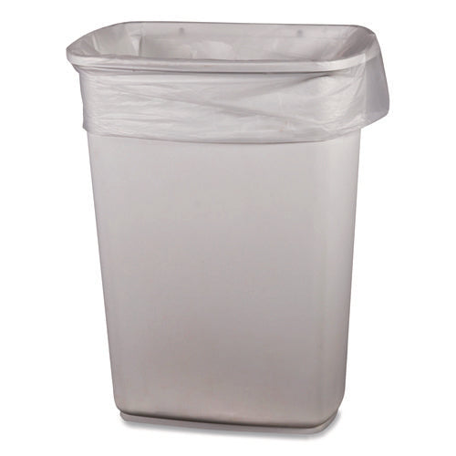 Image of Boardwalk® Low-Density Waste Can Liners, 16 gal, 0.5 mil, 24 x 32, Clear, Perforated Roll, 500/Carton