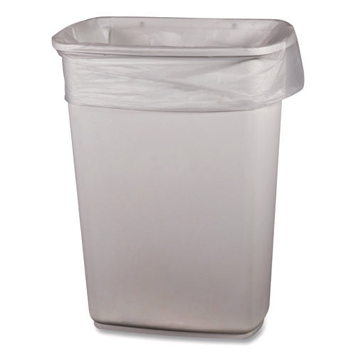 Image of Boardwalk® Low-Density Waste Can Liners, 33 gal, 0.65 mil, 33 x 39, Clear, Perforated Roll, 250/Carton