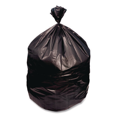 Image of Boardwalk® Reprocessed Resin Can Liners, 60 gal, 1.5 mil, 38 x 58, Black, Perforated Roll, 100/Carton