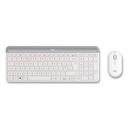 Image of Logitech® MK470 Slim Wireless Keyboard and Mouse Combo, 2.4 GHz/33 ft Wireless Range, Off-White