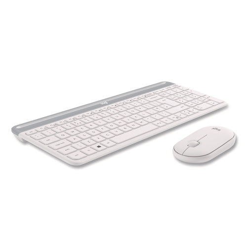 Image of Logitech® MK470 Slim Wireless Keyboard and Mouse Combo, 2.4 GHz/33 ft Wireless Range, Off-White