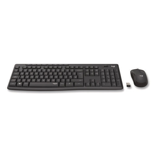 Image of Logitech® MK295 Silent Wireless Combo, 2.4 GHz Frequency/33 ft Wireless Range, Graphite