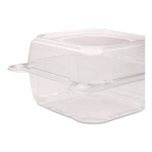 Image of Karat® PET Plastic Hinged Container, 6 x 6 x 3.3, Clear, Plastic, 500/Carton
