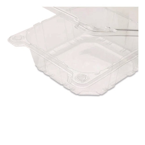 Image of Karat® PET Plastic Hinged Container, 6 x 6 x 3.3, Clear, Plastic, 500/Carton