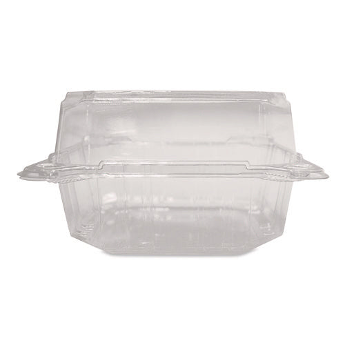 Image of Karat® PET Plastic Hinged Container, 6 x 6 x 3.3, Clear, Plastic, 500/Carton