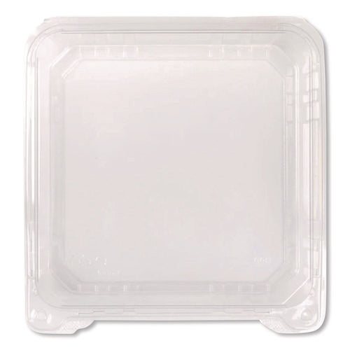 Image of Karat® Polypropylene Plastic Hinged Container, 6 x 6 x 3.3, Clear, Plastic, 50/Pack, 6 Packs/Carton