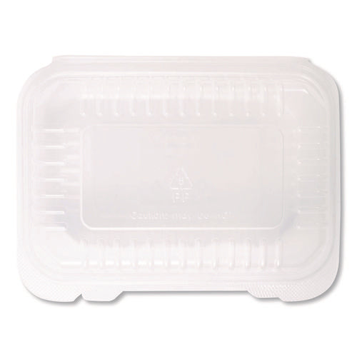 Image of Karat® Polypropylene Plastic Hinged Container, 6 x 9 x 2.97, Clear, Plastic, 125/Pack, 2 Packs/Carton