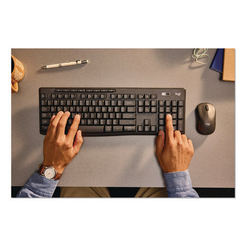 Image of Logitech® MK370 Combo for Business, 33 ft Wireless Range, Graphite