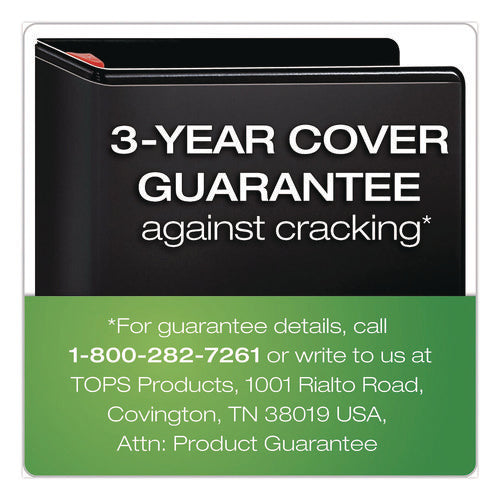 Image of Cardinal® XtraLife ClearVue Non-Stick Slant-D Ring Binder, 3 Rings, 1.5" Capacity, 11 x 8.5, Black