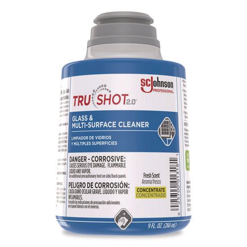 Image of SC Johnson Professional® TruShot 2.0 Glass and Multisurface Cleaner, Fresh Scent, 9 oz Cartridge, 4/Carton