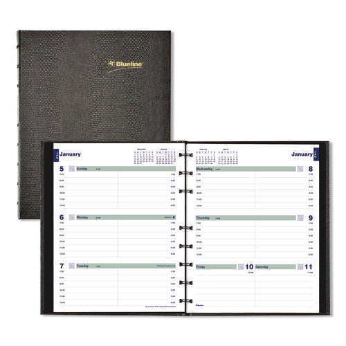 Image of Blueline® Plan and Link Weekly Appointment Planner, 9.25" x 7.25", Black Cover, 12-Month (Jan to Dec): 2025