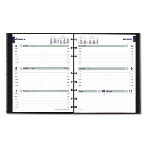 Image of Blueline® Plan and Link Weekly Appointment Planner, 9.25" x 7.25", Black Cover, 12-Month (Jan to Dec): 2025