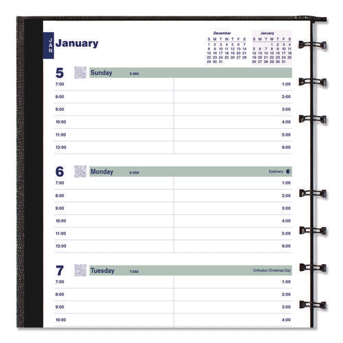 Image of Blueline® Plan and Link Weekly Appointment Planner, 9.25" x 7.25", Black Cover, 12-Month (Jan to Dec): 2025