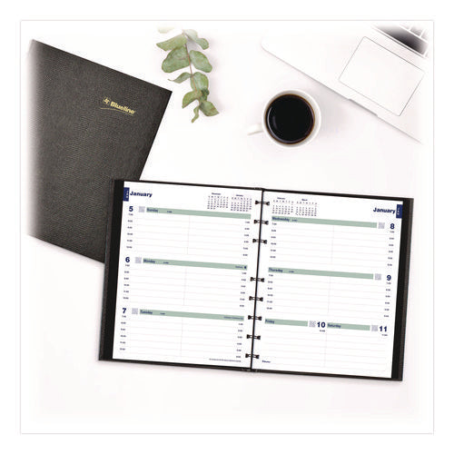 Image of Blueline® Plan and Link Weekly Appointment Planner, 9.25" x 7.25", Black Cover, 12-Month (Jan to Dec): 2025