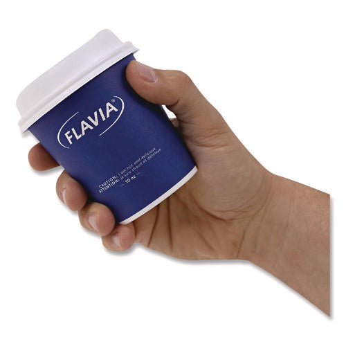 Image of FLAVIA® Hot Beverage Paper Cup 10 oz, FLAVIA Design, Blue, 100/Sleeve, 10 Sleeves/Carton