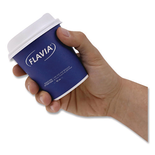 Image of FLAVIA® Hot Beverage Paper Cup Lids 10 oz, Fits FLAVIA 10 oz Paper Cup, White, 100/Sleeve, 10 Sleeves/Carton