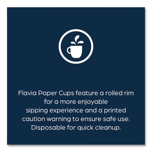 Image of FLAVIA® Hot Beverage Paper Cup 10 oz, FLAVIA Design, Blue, 100/Sleeve, 10 Sleeves/Carton