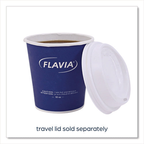 Image of FLAVIA® Hot Beverage Paper Cup 10 oz, FLAVIA Design, Blue, 100/Sleeve, 10 Sleeves/Carton