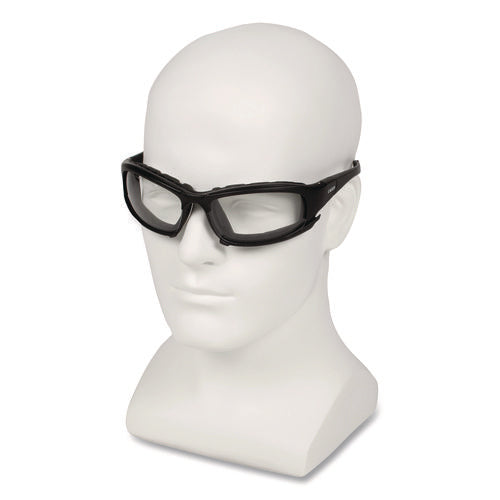 Image of KleenGuard V50 Calico Safety Eyewear with Head Strap, KleenVision Anti-Fog Coating, Black Nylon Frame, Clear Polycarbonate Lens