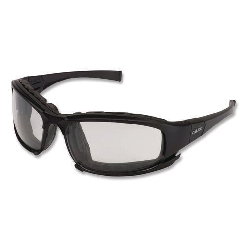 Image of KleenGuard V50 Calico Safety Eyewear with Head Strap, KleenVision Anti-Fog Coating, Black Nylon Frame, Clear Polycarbonate Lens