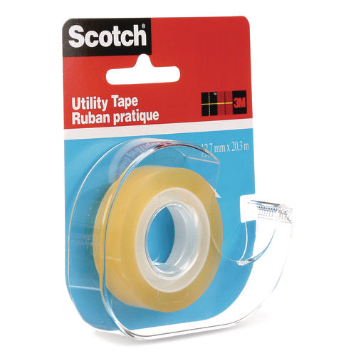 Image of Scotch® Utility Tape in Handheld Dispenser, 1" Core, 0.5" x 22.22 yds, Clear
