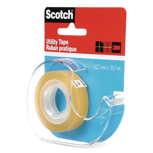 Image of Scotch® Utility Tape in Handheld Dispenser, 1" Core, 0.5" x 22.22 yds, Clear