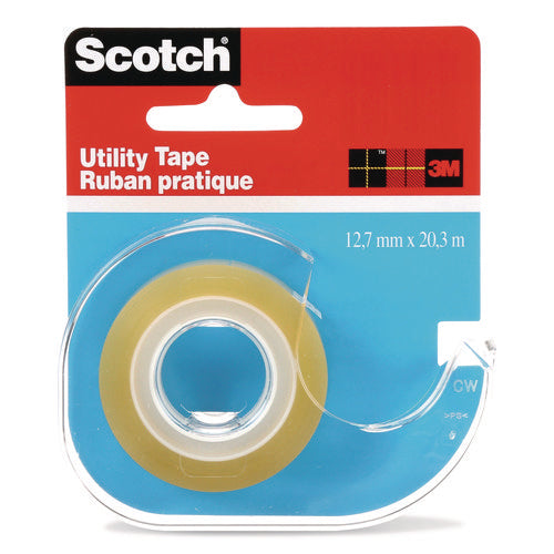 Image of Scotch® Utility Tape in Handheld Dispenser, 1" Core, 0.5" x 22.22 yds, Clear