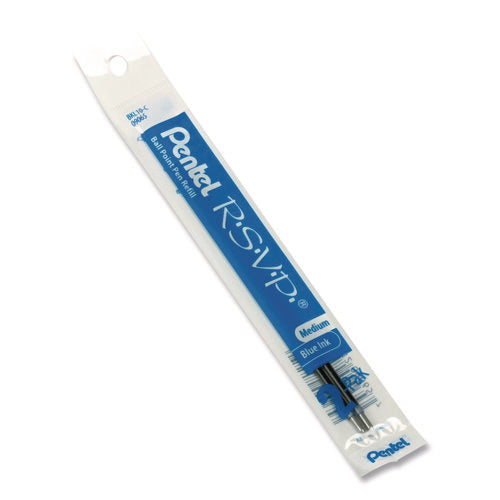 Image of Pentel® Refill for Pentel R.S.V.P. Ballpoint Pens, Medium 1 mm Conical Tip, Blue Ink, 2/Pack