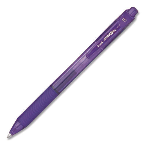 Image of Pentel® EnerGel-X Gel Pen, Retractable, Medium 0.7 mm, Violet Ink, Translucent Violet/Violet Barrel