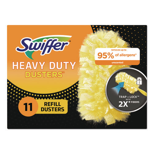 Image of Swiffer® Heavy Duty Dusters Refill, Trap + Lock Fiber, Yellow, 11/Box