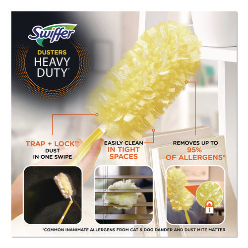 Image of Swiffer® Heavy Duty Dusters Refill, Trap + Lock Fiber, Yellow, 11/Box