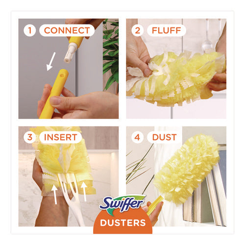 Image of Swiffer® Heavy Duty Dusters Refill, Trap + Lock Fiber, Yellow, 11/Box