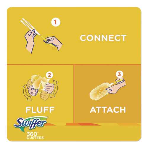 Image of Swiffer® Heavy Duty Dusters Refill, Trap + Lock Fiber, Yellow, 11/Box