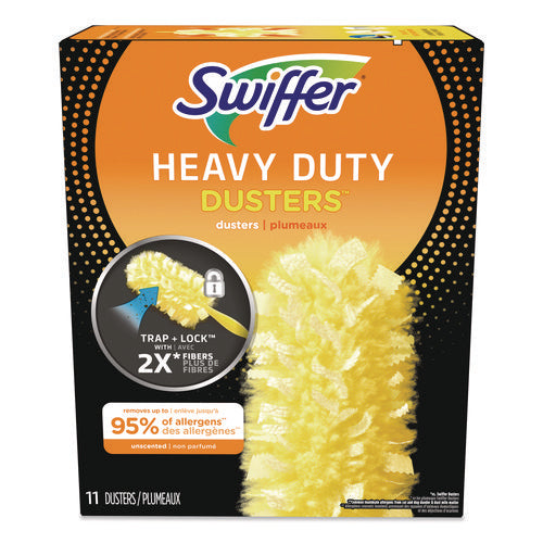 Image of Swiffer® Heavy Duty Dusters Refill, Trap + Lock Fiber, Yellow, 11/Box