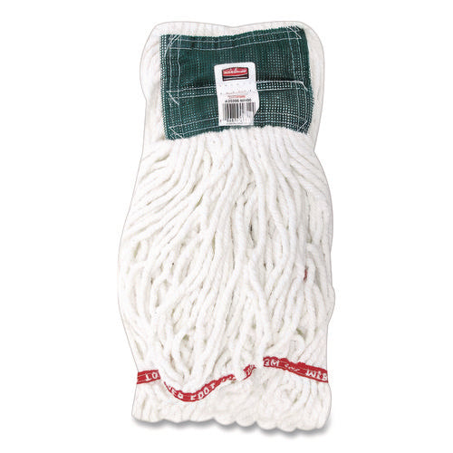 Image of Rubbermaid® Commercial Web Foot Shrinkless Wet Mop Head, 20 oz, 5" Headband, White
