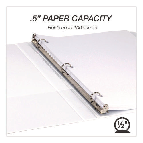Image of Samsill® Economy Round Ring View Binders, 3 Rings, 0.5" Capacity, 11.5 x 8.5, White, 12/Carton