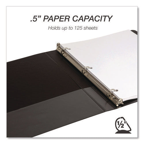 Image of Samsill® Durable D-Ring View Binders, 3 Rings, 0.5" Capacity, 11.5" x 8.5", Black, 4/Pack