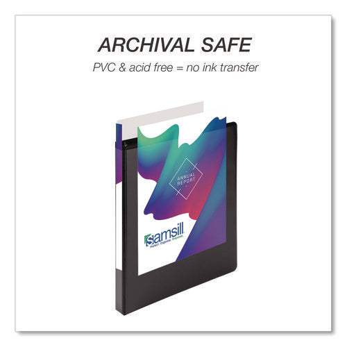 Image of Samsill® Durable D-Ring View Binders, 3 Rings, 0.5" Capacity, 11.5" x 8.5", Black, 4/Pack