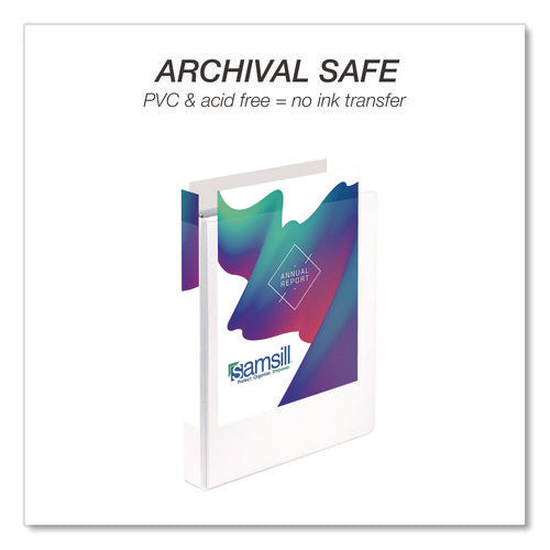 Image of Samsill® Durable D-Ring View Binders, 3 Rings, 1" Capacity, 11.5" x 8.5", White, 4/Pack