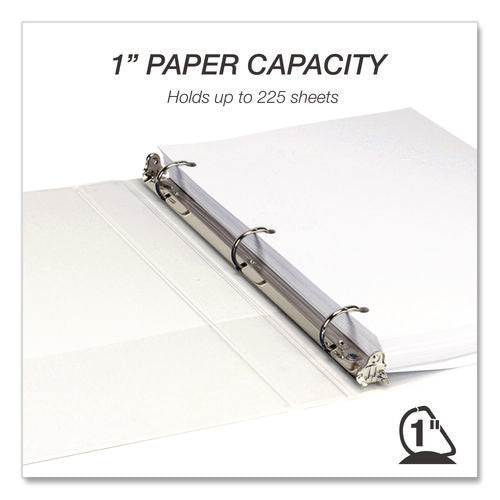 Image of Samsill® Durable D-Ring View Binders, 3 Rings, 1" Capacity, 11.5" x 8.5", White, 4/Pack