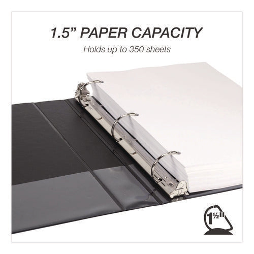Image of Samsill® Durable D-Ring View Binders, 3 Rings, 1.5" Capacity, 11.5" x 8.5", Black, 4/Pack