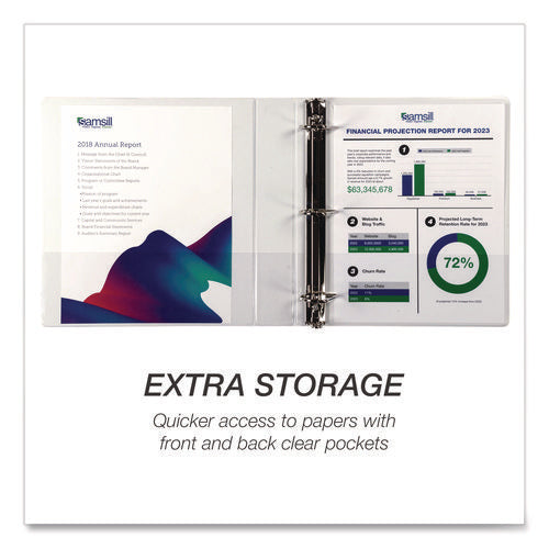 Image of Samsill® Durable D-Ring View Binders, 3 Rings, 1.5" Capacity, 11.5" x 8.5", White, 4/Pack
