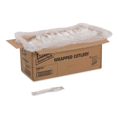 Image of Dixie® Mediumweight Polypropylene Cutlery, Individually Wrapped, Fork, Plastic, White, 1,000/Carton