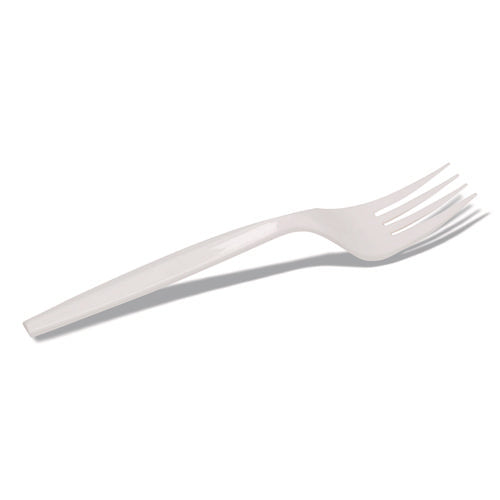 Image of Dixie® Mediumweight Polypropylene Cutlery, Individually Wrapped, Fork, Plastic, White, 1,000/Carton